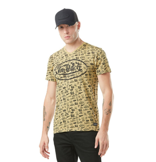 T-shirt Von Dutch imprimé jaune